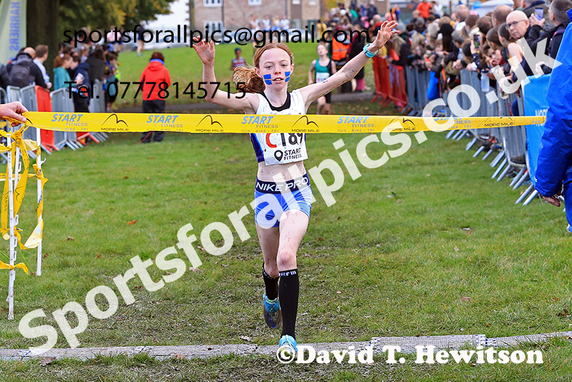 Girls under-13s, 2024 Northern Cross Country Relays, Graves Park, Sheffield.   Photo: David T. Hewitson/Sports for All Pics